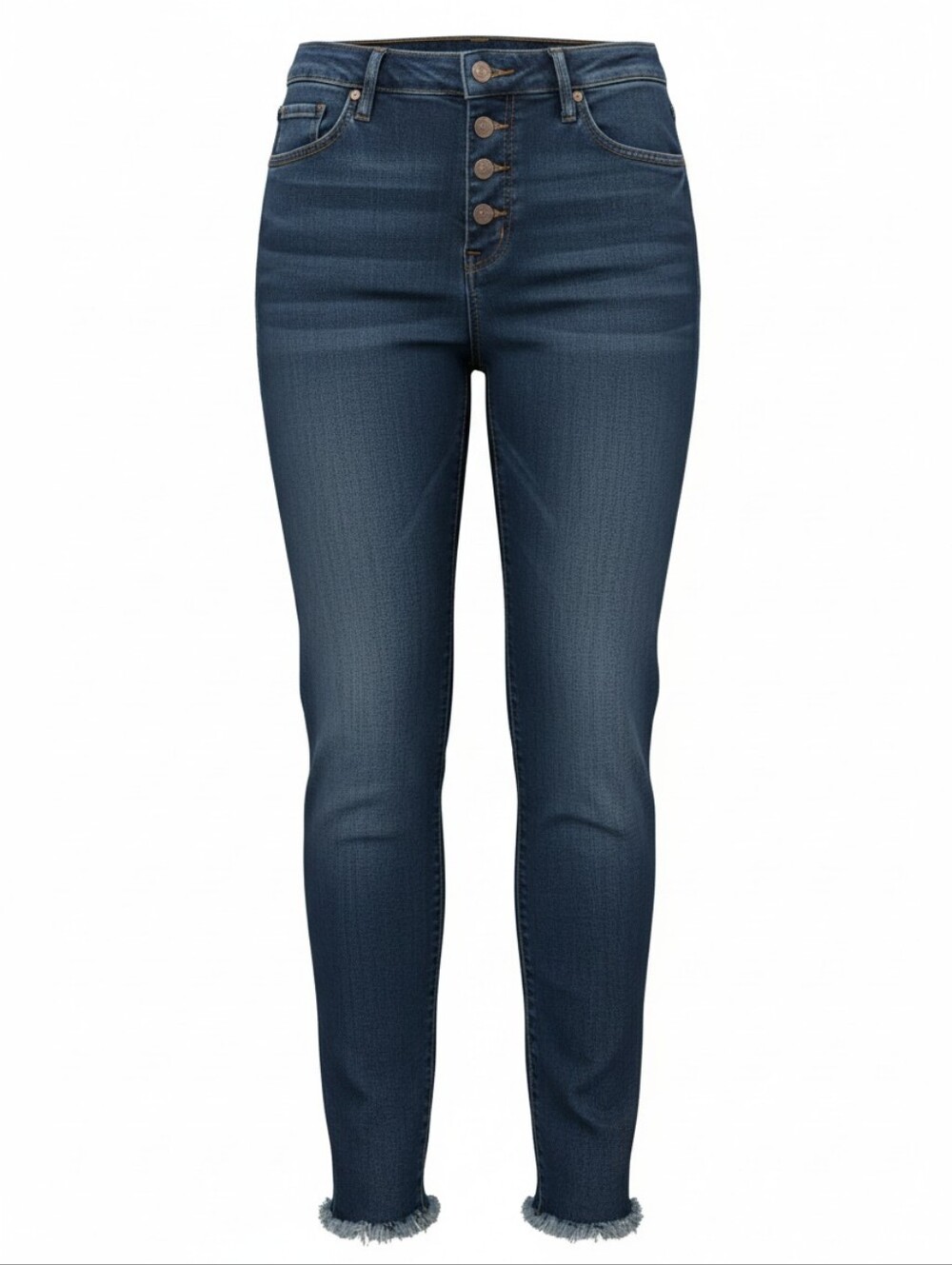 a.n.a High-Rise Skinny Ankle Raw Hem Jeans in Dark Blue Wash Plus Size 20